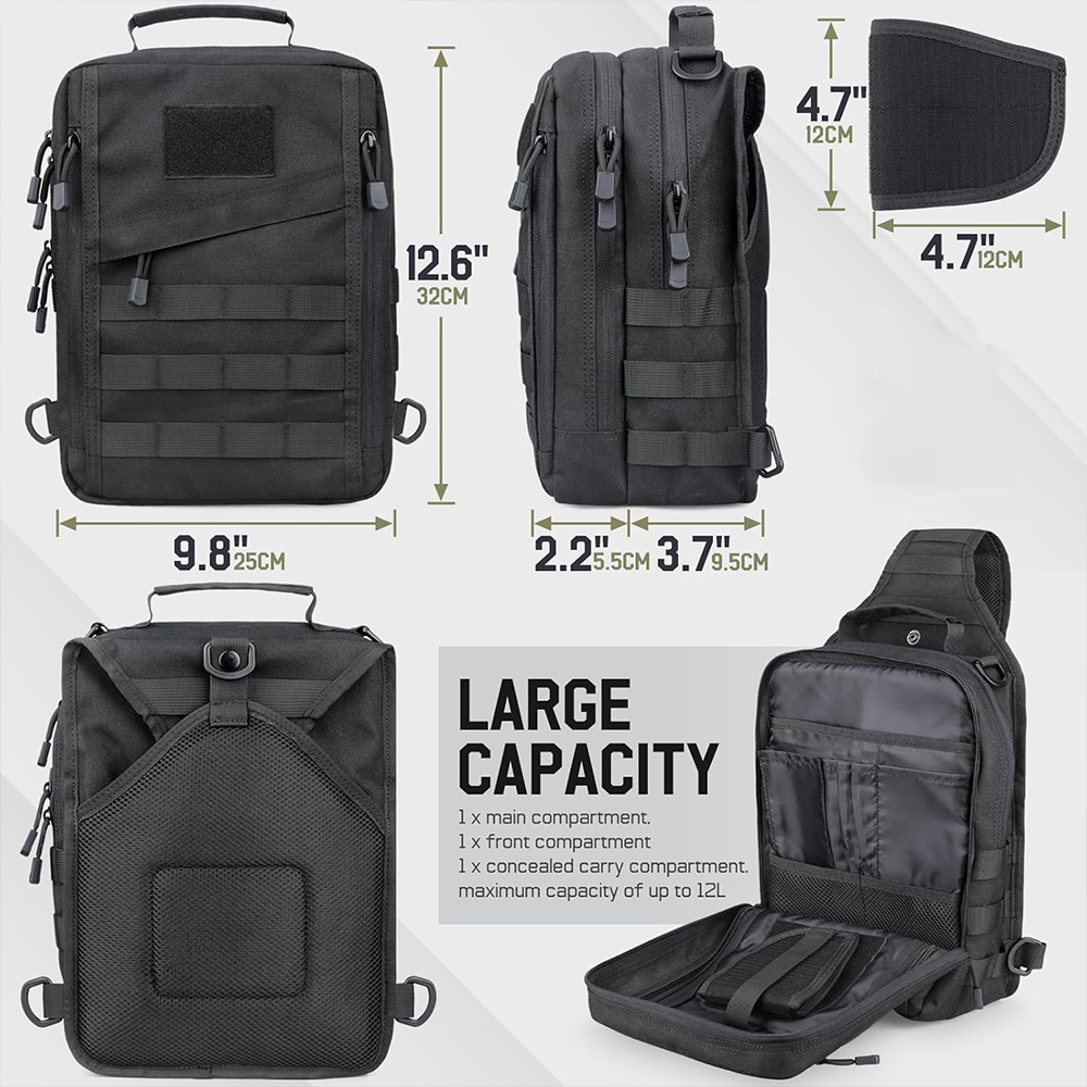 Tactical Sling Backpack Concea - đánh giá và giá Edc Concealed Carry Sling Bag